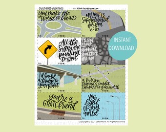 Civiel ingenieur Valentines, afdrukbare Valentines, Road Design Valentines, nerd Valentines, Geek Valentines, STEM Valentines, Engineer Jokes