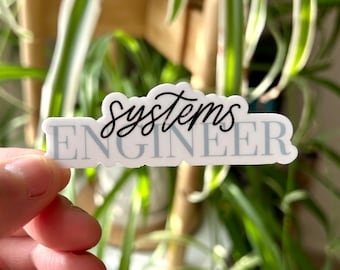 Autocollant d'ingénieur système, autocollant STEM, autocollant d'ingénierie, autocollant d'étudiant en génie, autocollant d'ingénieur, cadeau d'ingénieur système