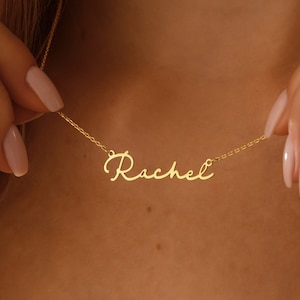 Gold Name Necklace, Mothers Day Gifts, Personalized Name Necklace, Custom Name Jewelry, 14k Solid Gold Necklaces, Silver Necklace