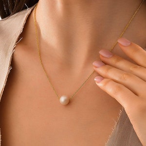 14k Gold Filled Freshwater Pearl Necklace, Sterling Silver Pearl Necklace, Bridesmaid Necklace, Daily Pearl Necklace, Minimalist Necklace