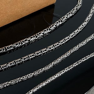 Silver Byzantine Chain Necklace, Thick Mens Chain Jewelry, 925 Sterling Silver Chain, Necklace for men, Best Boyfriend Gift