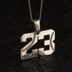 Baseball Sport Number Pendant, Sport Men Jewelry, Christmas Gift for him, Number Necklaces, Number Jewelry, Personalized Gift for him