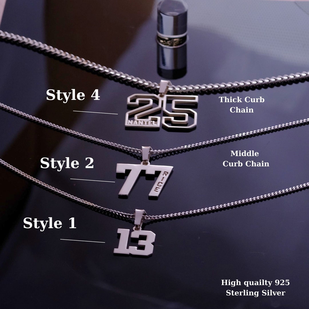 Silver Sport Number Necklace, Sport Lover Gifts for Men, Best Gift for