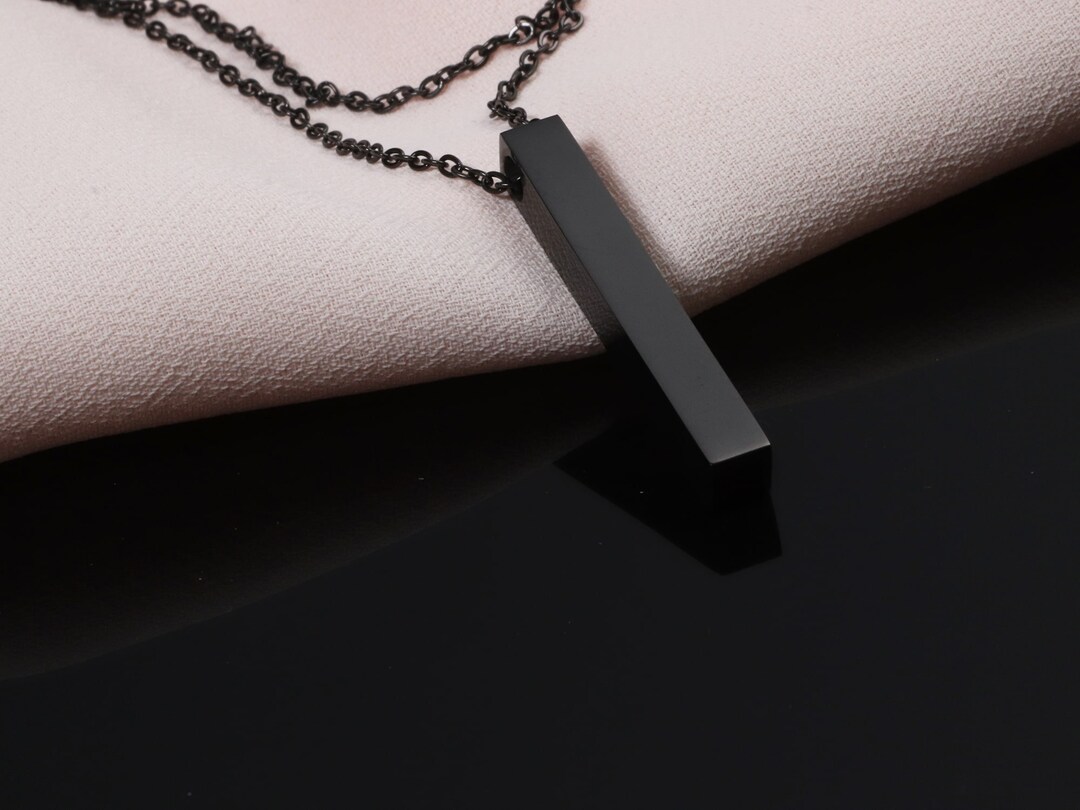 Men's Necklace Black Bar Necklace Men's Jewelry Etsy