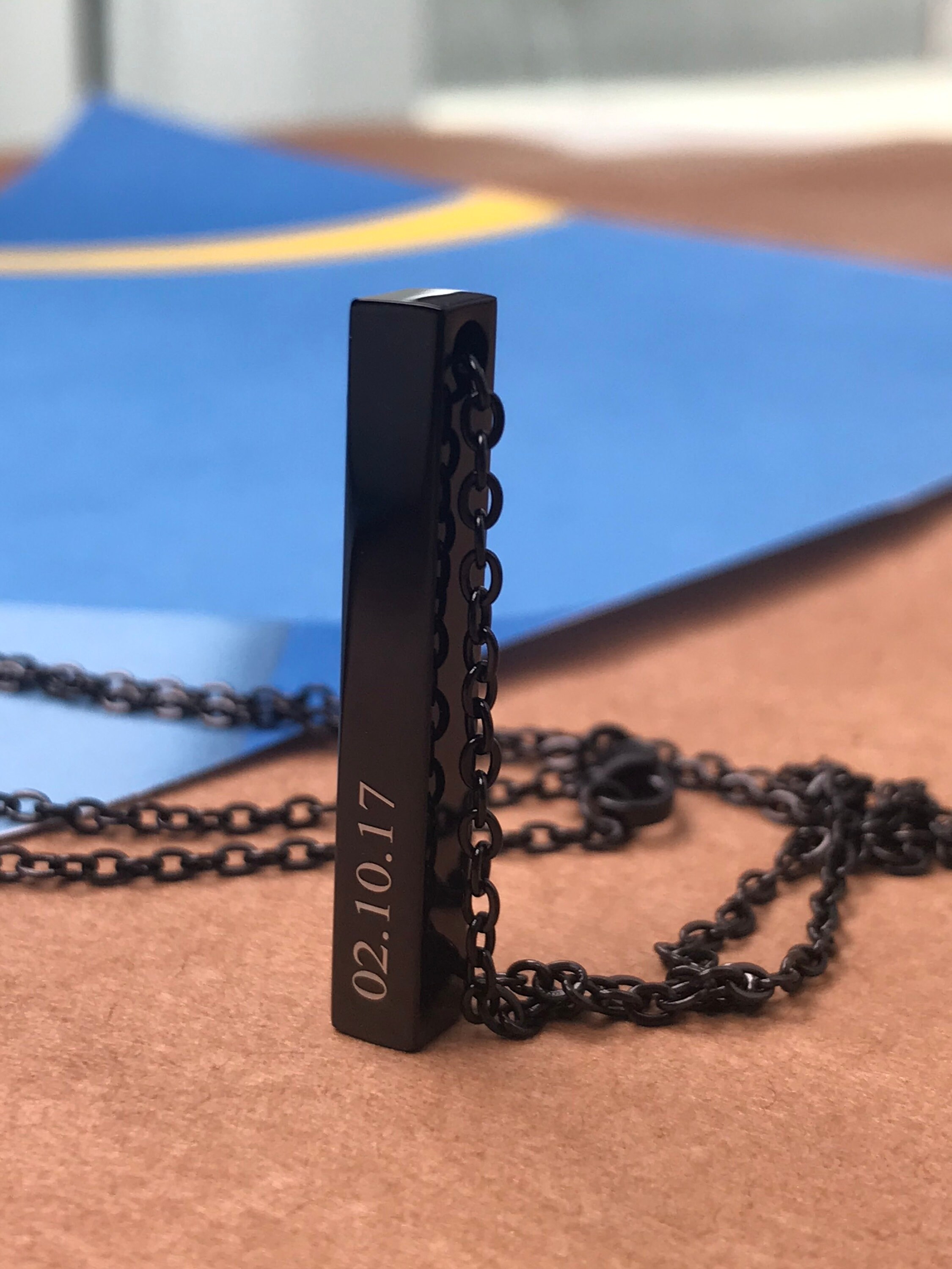 Gold Bar Necklace Personalized Bar Necklace engraved Bar Etsy