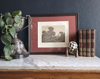 Antique Theodore Rousseau Photogravure "Le Printemps" 1879 in Vintage Frame
