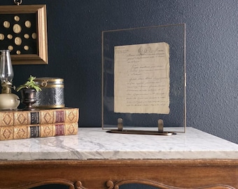 Antique 1700s Law Manuscript in Floating Frame