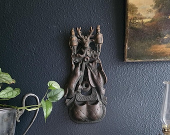 Antique Bronze Wild Game and Hunt Theme Match Holder
