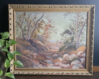 Vintage 1930s Oil on Canvas Landscape by Listed Artist Robert Karl Gaensslen