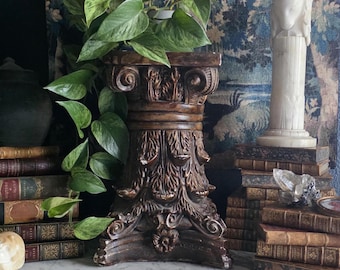 Vintage Corinthian Pedestal: Ceramic Architectural Riser