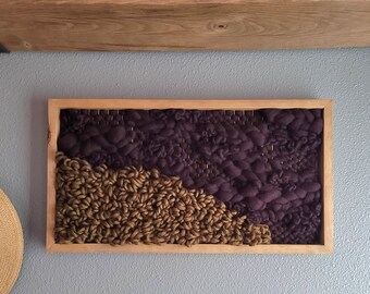 Textural Handwoven Framed Tapestry - OOAK - SPECTERandASHE Handmade