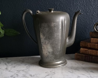 Vintage Pewter Fluted Coffee Kettle