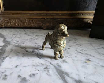 Vintage Miniature Bronze Poodle Sculpture