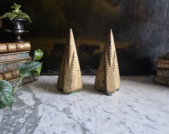 Vintage Wood Grenade Cast Iron Splitting Wedges