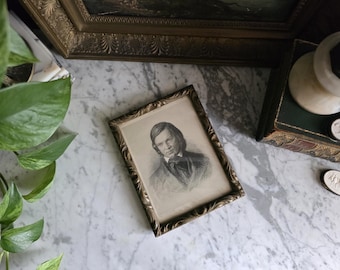 Antique Framed Portrait Robert Schumann Composer