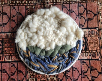 Textured Round Handwoven Wall Hanging - OOAK - SPECTERand ASHE Handmade