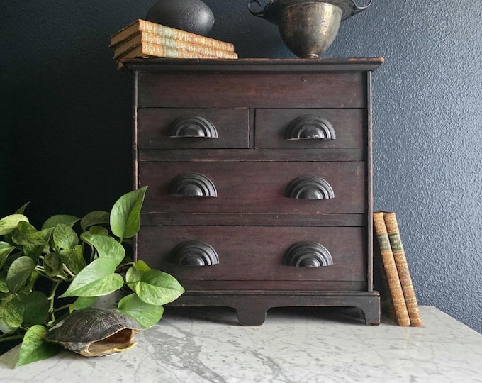 Featured listing image: Antique Folk Built Wood Chest of Drawers - Circa 1880s