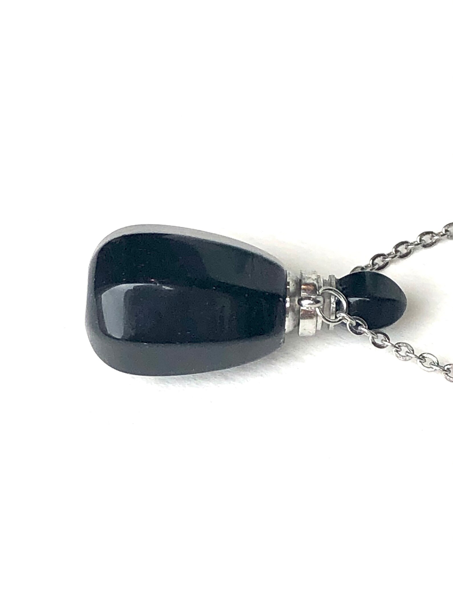 Black Tourmaline Gemstone Perfume Bottle Essential Oil Etsy