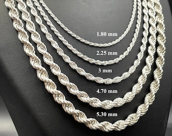 Twist Rope Chain  2 4 5 mm 3 Two Tone 14 kt IP Stainless Steel Duo-sex  22" 