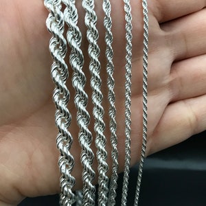 925 Sterling Silver Twisted Rope Chain Necklace for Men and - Etsy