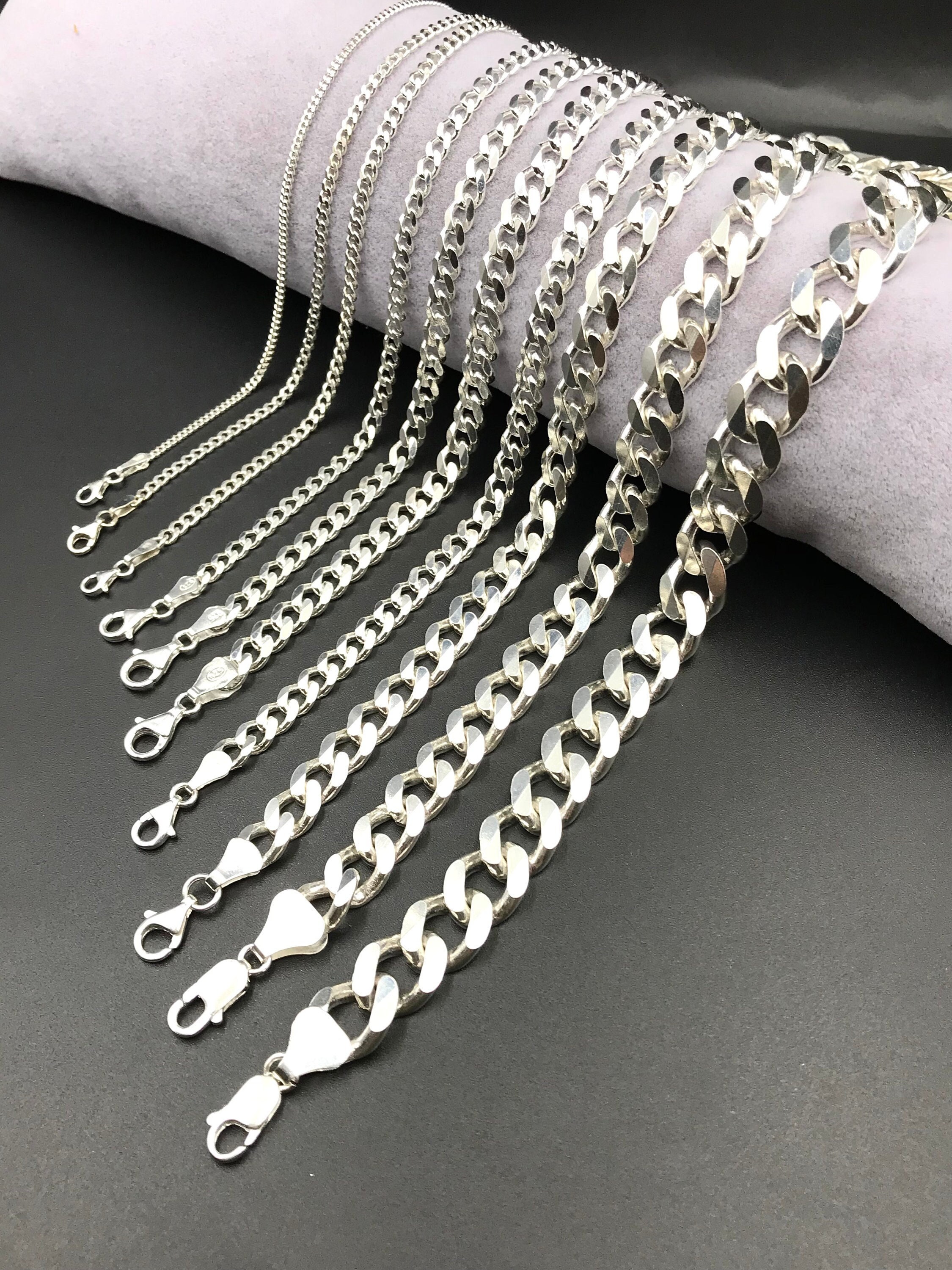 Men's Heavy Curb Chain in Sterling Silver - 8mm | 19RINGS