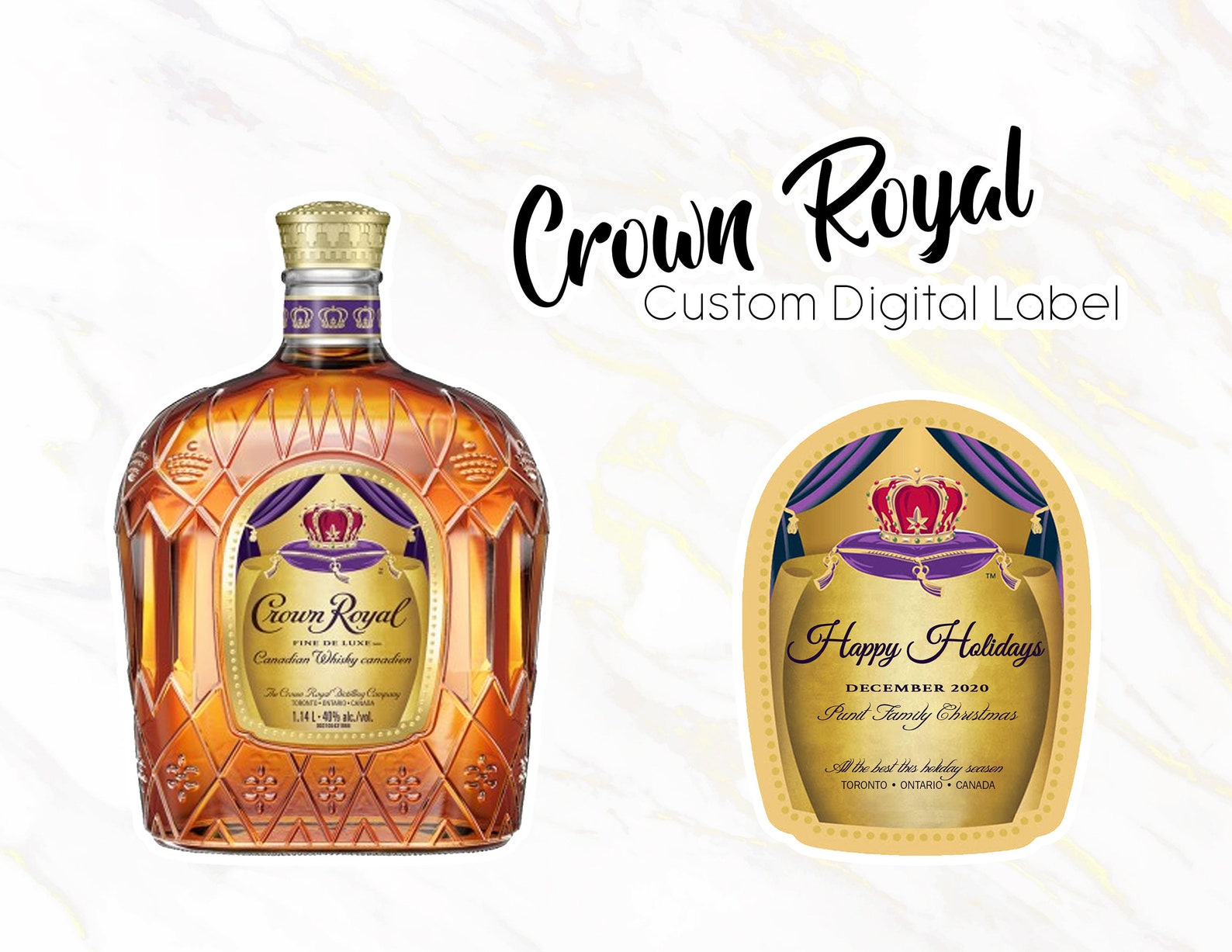 DIGITAL Crown Royal Custom Label Etsy