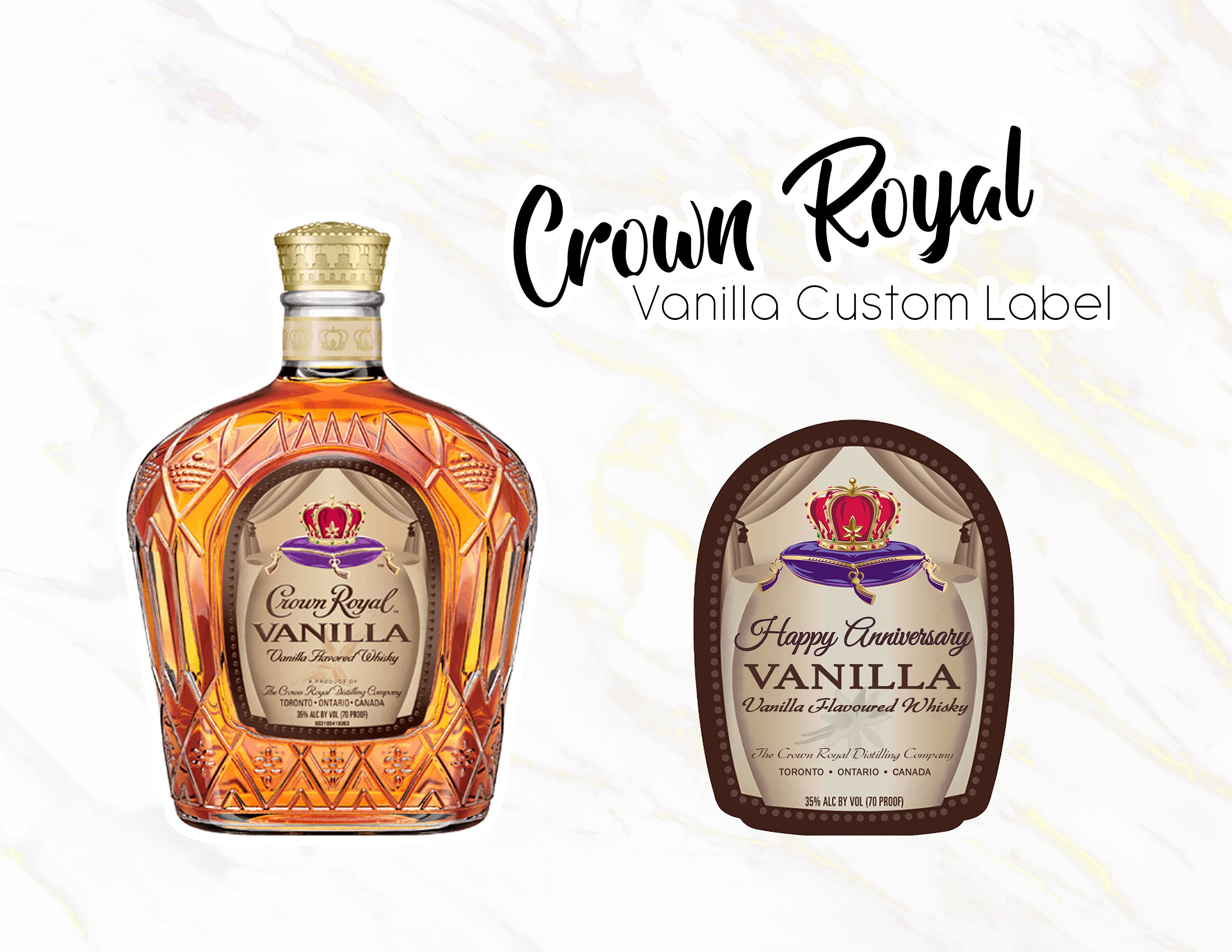 Crown Royal Whisky Custom Sticker Label Etsy