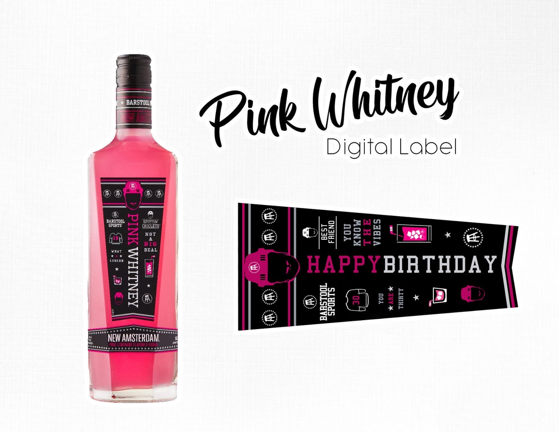 DIGITAL Pink Whitney Custom Label Etsy