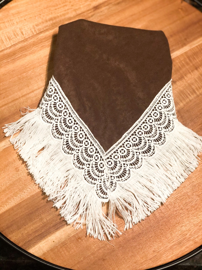 dog bandana Boho chic boho dog bandana with lace fringe