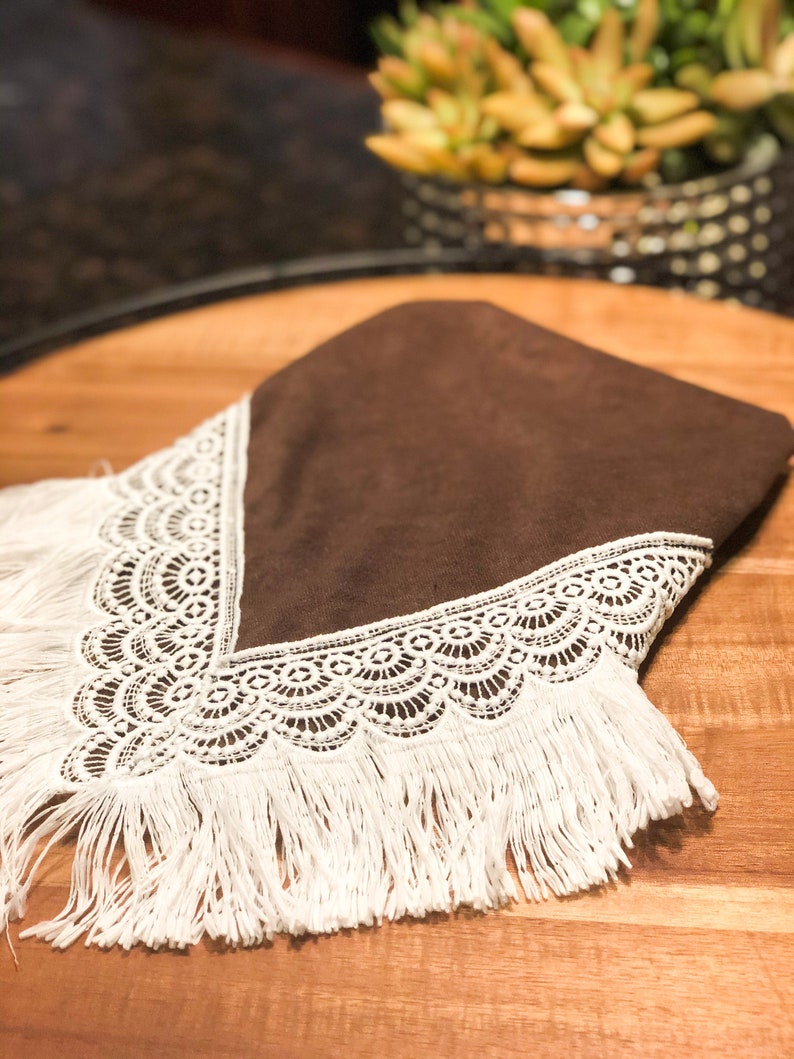 dog bandana Boho chic boho dog bandana with lace fringe