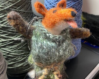 Felted Fox | Hand Felted Fox | Fox Ornament | Handmade Fox Tabletop Decor | Fox | Gift