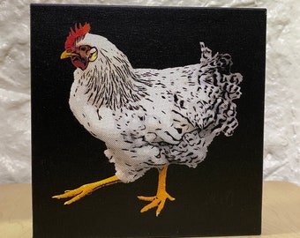 Chicken Art | 6x6 Canvas | Wall Canvas | Chicken Lover Decor | Chickens