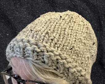 Chunky Knit  Winter Hat  Wool Blend,  Sale Hat, Hand knit, Men's Beanie