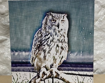 Owl Art | 6x6 Canvas | Wall Canvas | Owl Lover Decor | Owls | Owl Beach