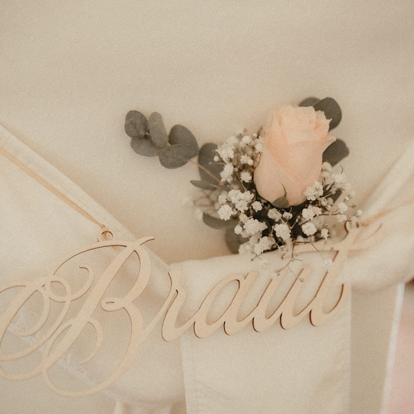 Stuhlschild Hochzeit - Braut und Bräutigam