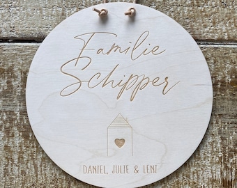 Door sign - family personalized