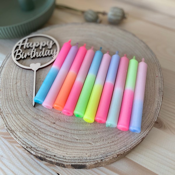 Dip Dye Kerzen - Geburtstagskerzen