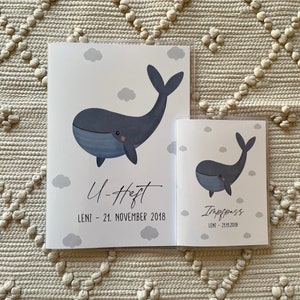 Set U-Booklet and Vaccination Certificate Cover - Whale