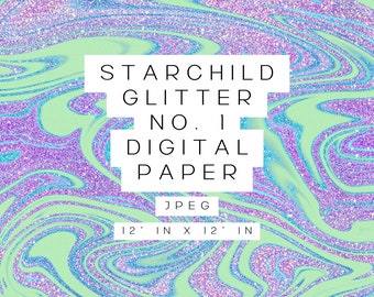 Papier numérique Starchild Glitter : texture liquide scintillante (téléchargement numérique)