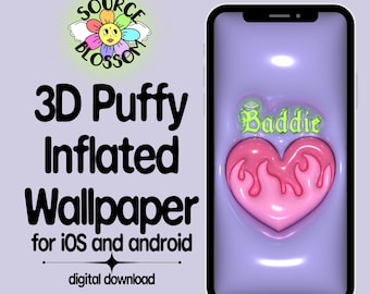 Baddie 3D Puffy Phone Wallpaper, Y2K Aesthetic (Digital Download)