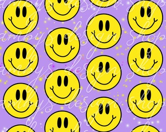 Motif smiley : fond violet jaune scintillant (téléchargement numérique)