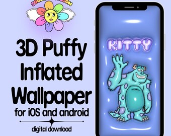 Sully Kitty 3D Wallpaper: Monsters Inc. Pixar Lock Screen (digitale download)