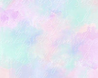 Ensemble de papier numérique aquarelle pastel : arrière-plans de licorne (téléchargement numérique)