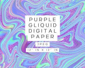 Papier numérique liquide violet pailleté, texture esthétique (téléchargement numérique)