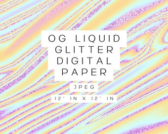 Papier numérique à paillettes liquides : rose, orange, violet (téléchargement numérique)