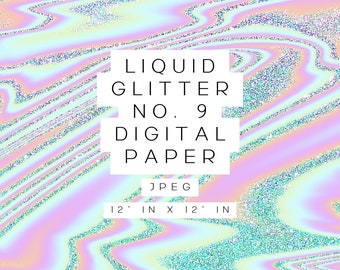 Papier pailleté liquide rose et bleu sarcelle, texture irisée (téléchargement numérique)