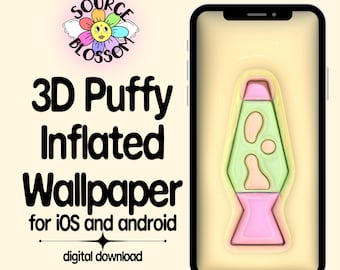3D Puffy Lava Lamp Wallpaper, Groovy Aesthetic (Digital Download)