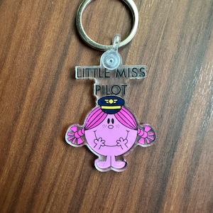 リトルミスパイロットキーチェーン ゴールド シルバー ハット ピンク