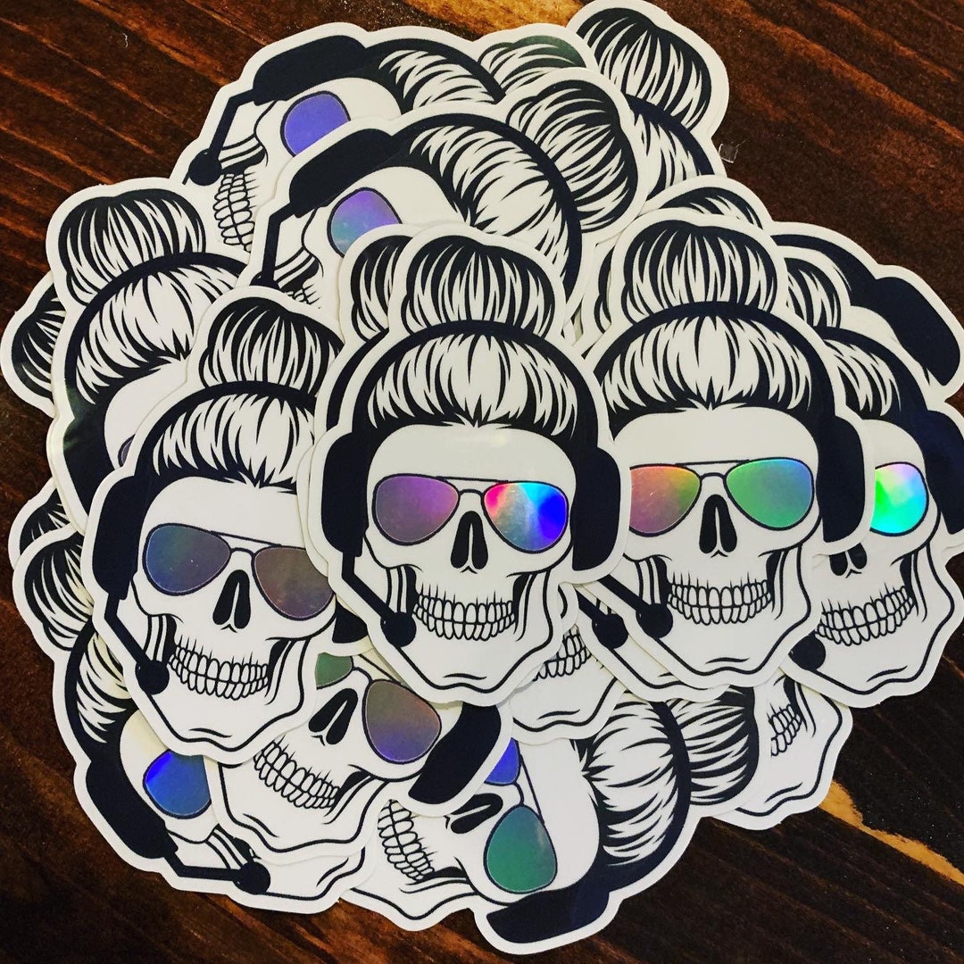 Aviatrix Skull Aviators Holographic Lens Etsy