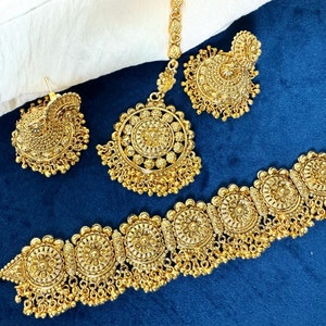 Indian Gold Jewellery Gold Punjabi Jewellery Real Gold Look Gold Imitation Set South Indian Jewelry Classic Indian Set